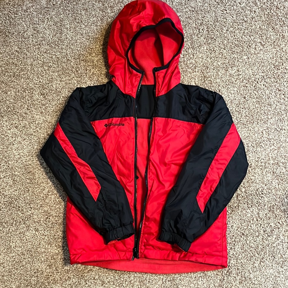Youth Columbia Hooded Reversible Rain/Wind/Fleece Jacket.